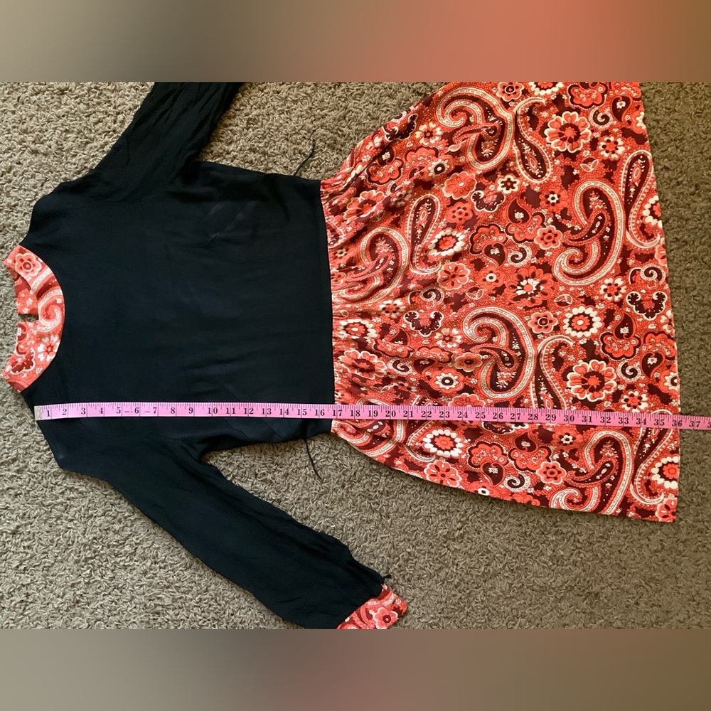 Genuine Vintage 60’s/70’s Orange Black Psychedelic Mod Dress, Medium—Needs Work - Picture 6 of 9